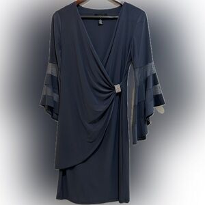 R&M Richard’s Women’s Gray Long Sleeve - Wedding / Holiday Dress size 6